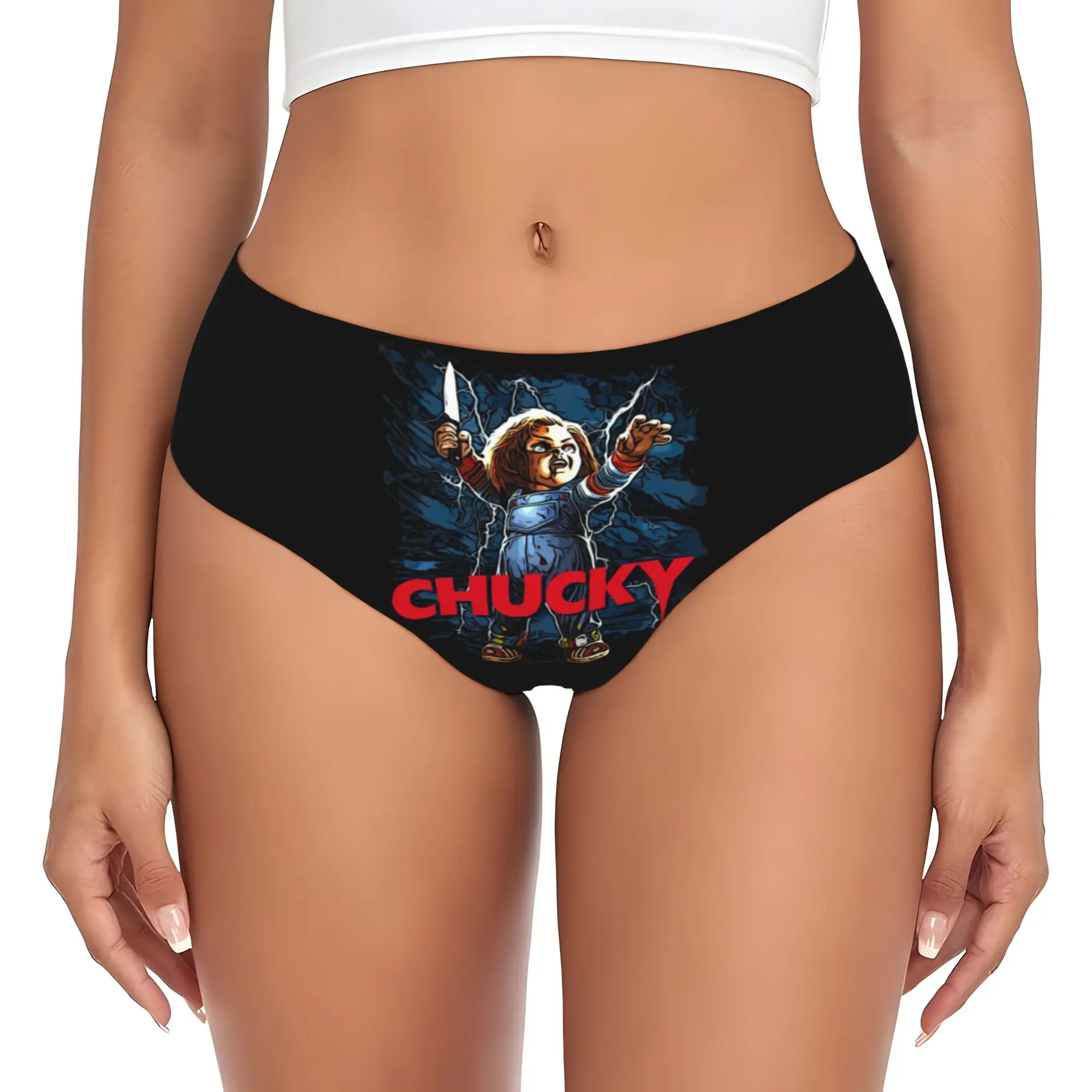 Custom Womens Chucky Child's Play Doll Brief Panties Female Stretch Good Guys Underwear Underpants