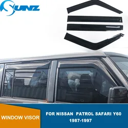 Visières de fenêtre pour Nissan Patrol, Safari Y60, 1987, 1988, 1989, 1990, 1991, 1992, 1993, 1994, 1995, 1996, 1997, pare-soleil, protection contre la pluie et les intempéries