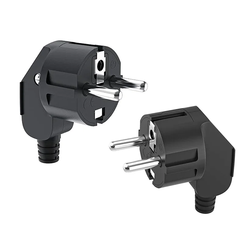 EU Plug Replacement Adapter 250V 16A Male Replacement Outlet Rewireable Electeic Socket Euro Connector For Power Extension Cable