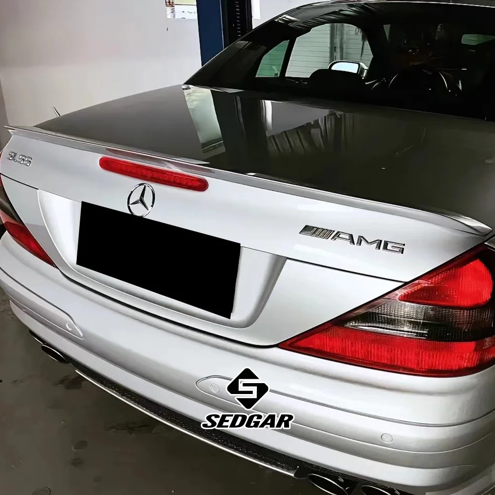 For 2004--2011 Mercedes-Benz SL-Class R230 SL350 SL500 SL55 SL63 Trunk Spoiler Real Carbon Fiber Spoiler Trunk Boot Wing Spoiler