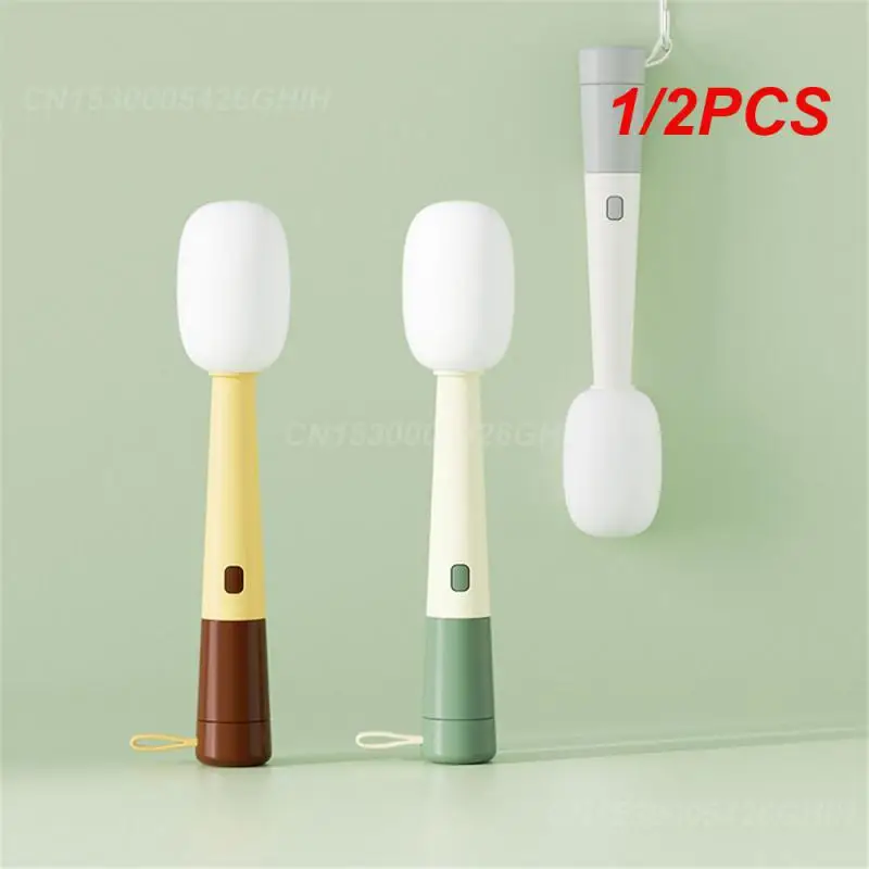 1/2PCS Cup Brush Convenient Soft Plastic Cup Brush Comfortable Mellow Replaceable Sponge Head Multifunctional Cleaning Brush