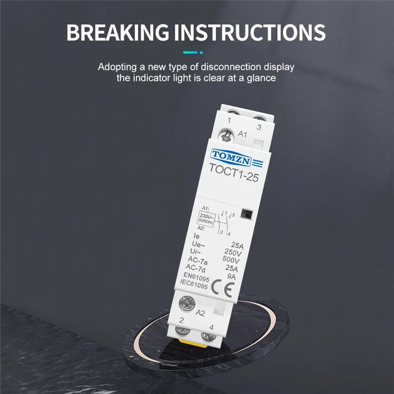 

TOMZN Модульный контактор переменного тока Контактор переменного тока Контактор переменного тока для дома Контактор переменного тока на DIN-рейку Бытовой модульный контактор переменного тока-N33R