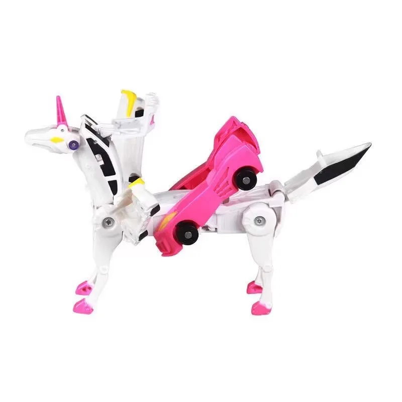 2 في 1 سيارة التحول خطوة واحدة نموذج مشوه يونيكورن نموذج الكرتون عمل الشكل سيارة تحويل لعبة صبي طفل هدية #3