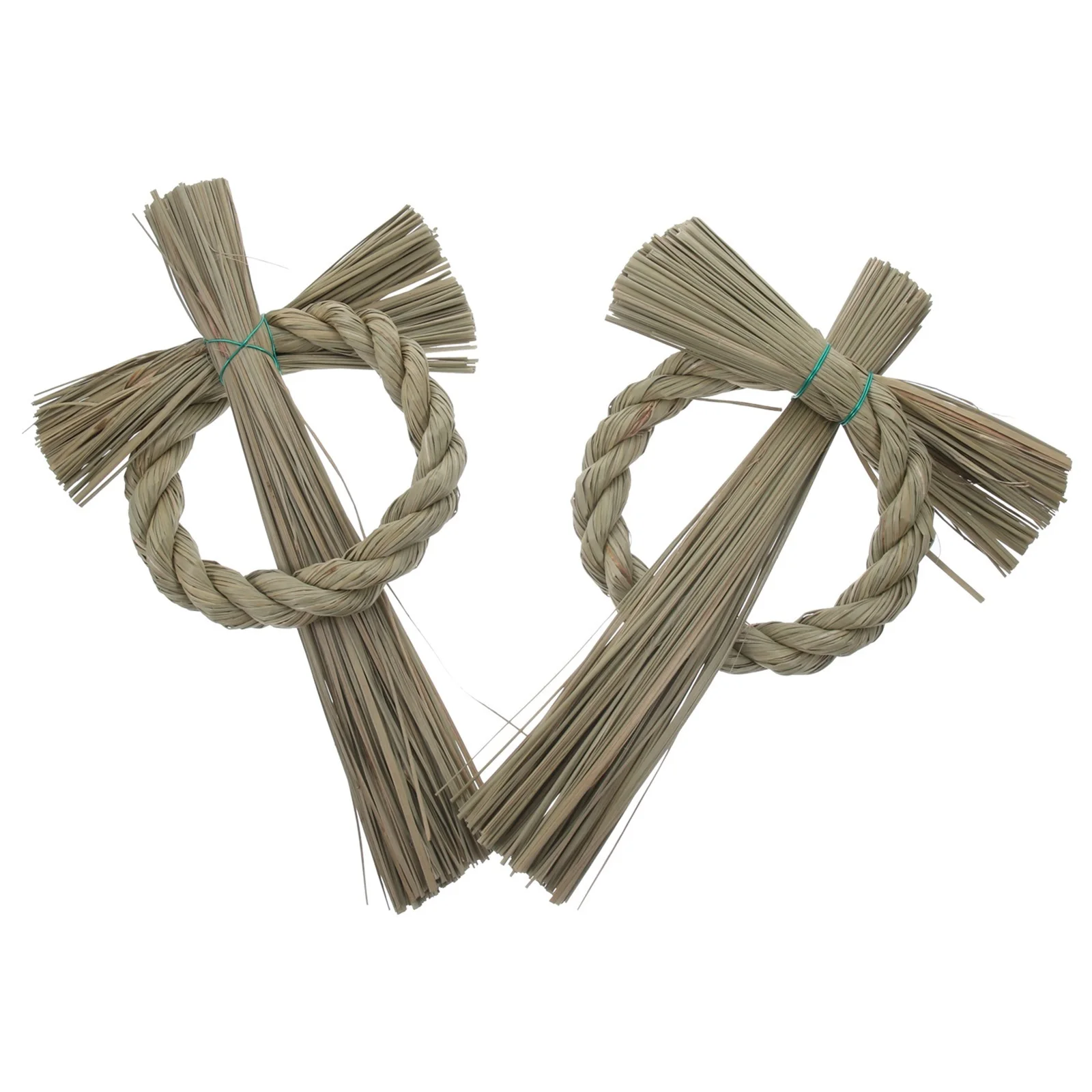 

2pcs Japanese Style Straw Wreath Material Diy Craft Home Decor Hanging Pendant Woven Garland Christmas Decoration Xmas Wreath