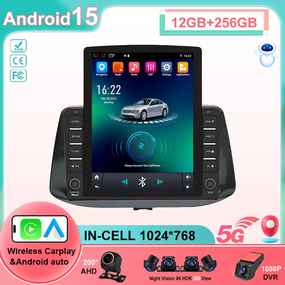 Android 15 Car Radio For Hyundai I30 2017 - 2019 Navigation GPS Android Auto 5G Screen Wifi Multimedia Player Bluetooth No 2din