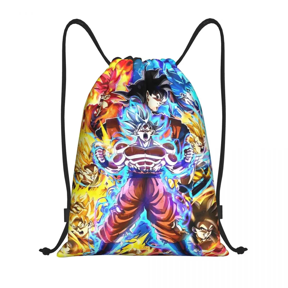 Mochila con cordón de dibujos animados DBZ V-Vegetaes, bolsa deportiva para gimnasio para hombres y mujeres, mochila de entrenamiento con dibujos animados