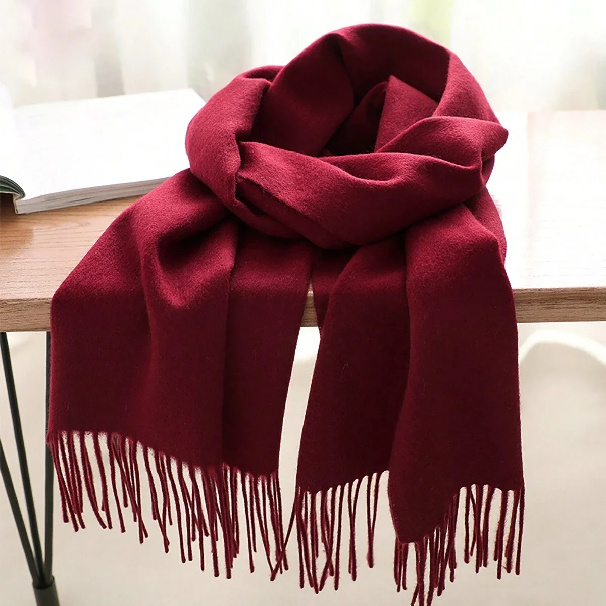 Women Winter Cashmere Scarf Shawls Thick Pashmina Solid Warm Wraps Fashion Luxury Long Lady Tassel high quality woman 2024