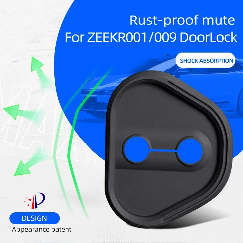 Door Lock Cover Applicable To ZEEKR 001/009, Silicone Rust-proof Mute Door Lock Protector, Shock Absorption, 4Pcs Set