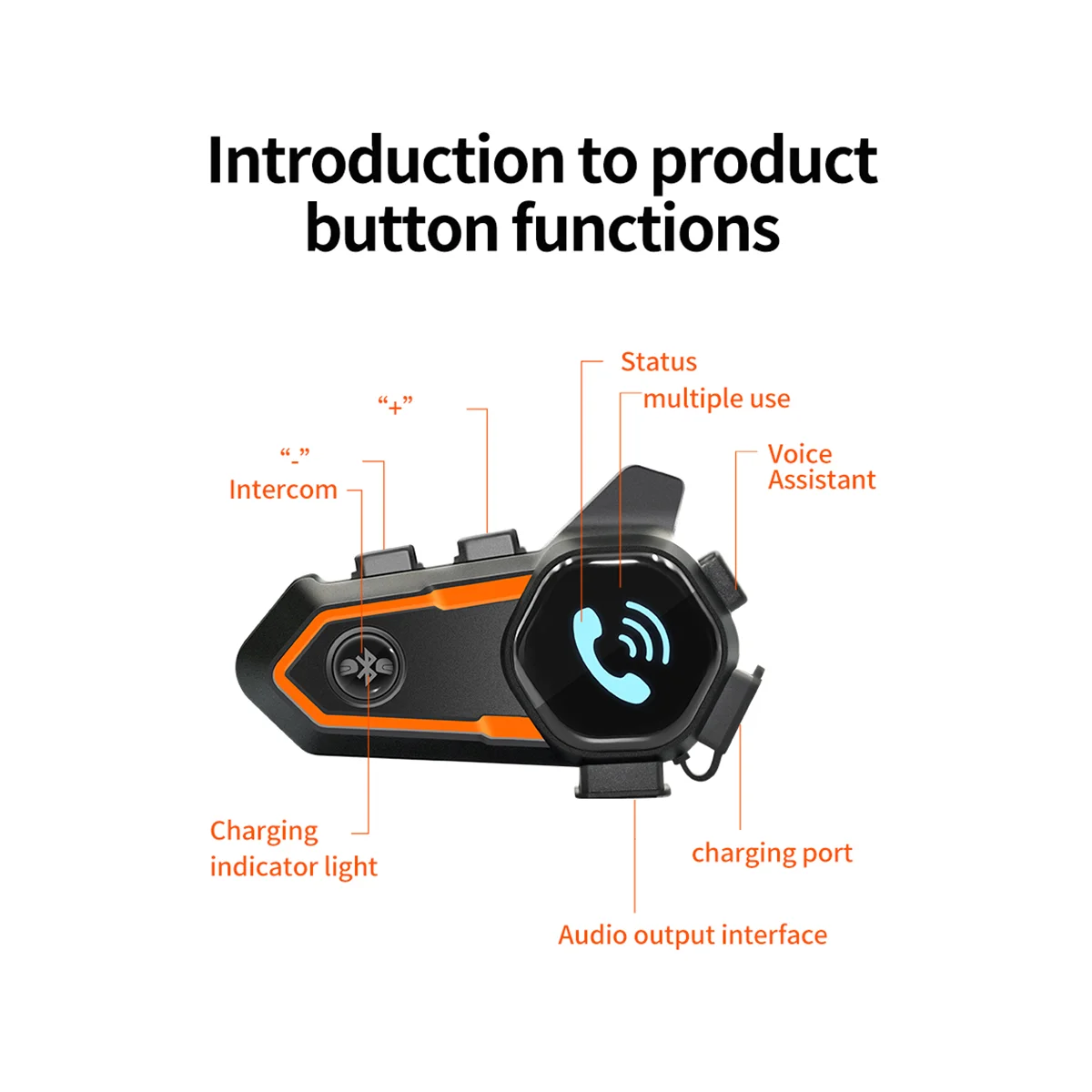 V11 Motorcycle Helmet Bluetooth Headset Portable Smart Waterproof Wireless Noise Cancelling Intercom Headset