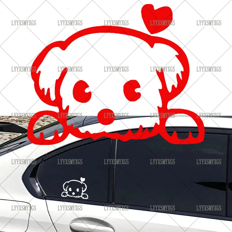 Self-Adhesive Custom Cute Pet Dog Car Stickers Waterproof Sunscreen Vinyl Decal PVC Wholesale Car Decoration