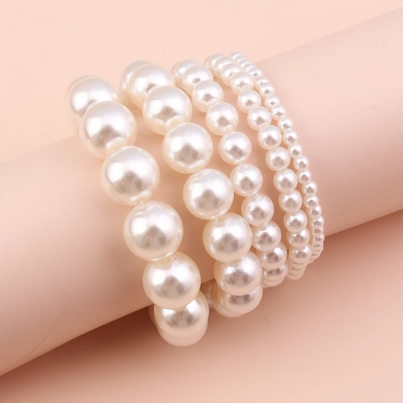 Aihua 4/6/8/10/14mm Koreanische Elegante Perle Perlen Armband für Frauen Trend Imitation perle Armband Hochzeit Schmuck Geschenke – Detail 8