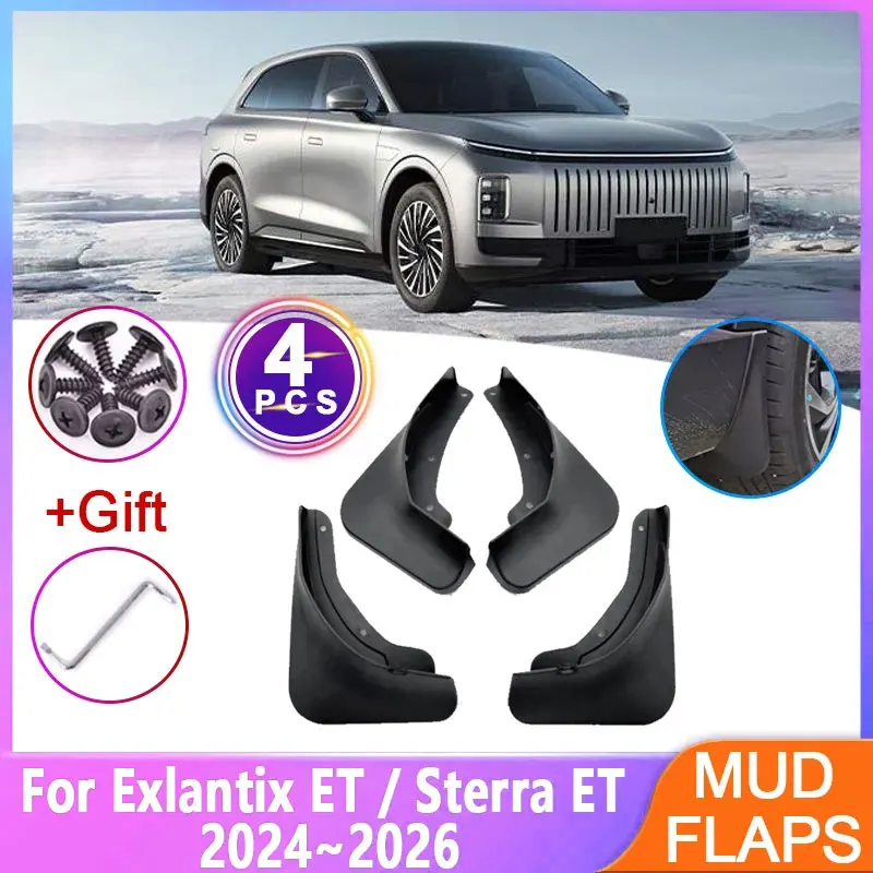 For Exlantix ET Sterra ET 2024 2025 2026 Car Mudflaps Anti-splash Mud Flap Guard Mudguards Fender Auto Tools Accessories 4PCS