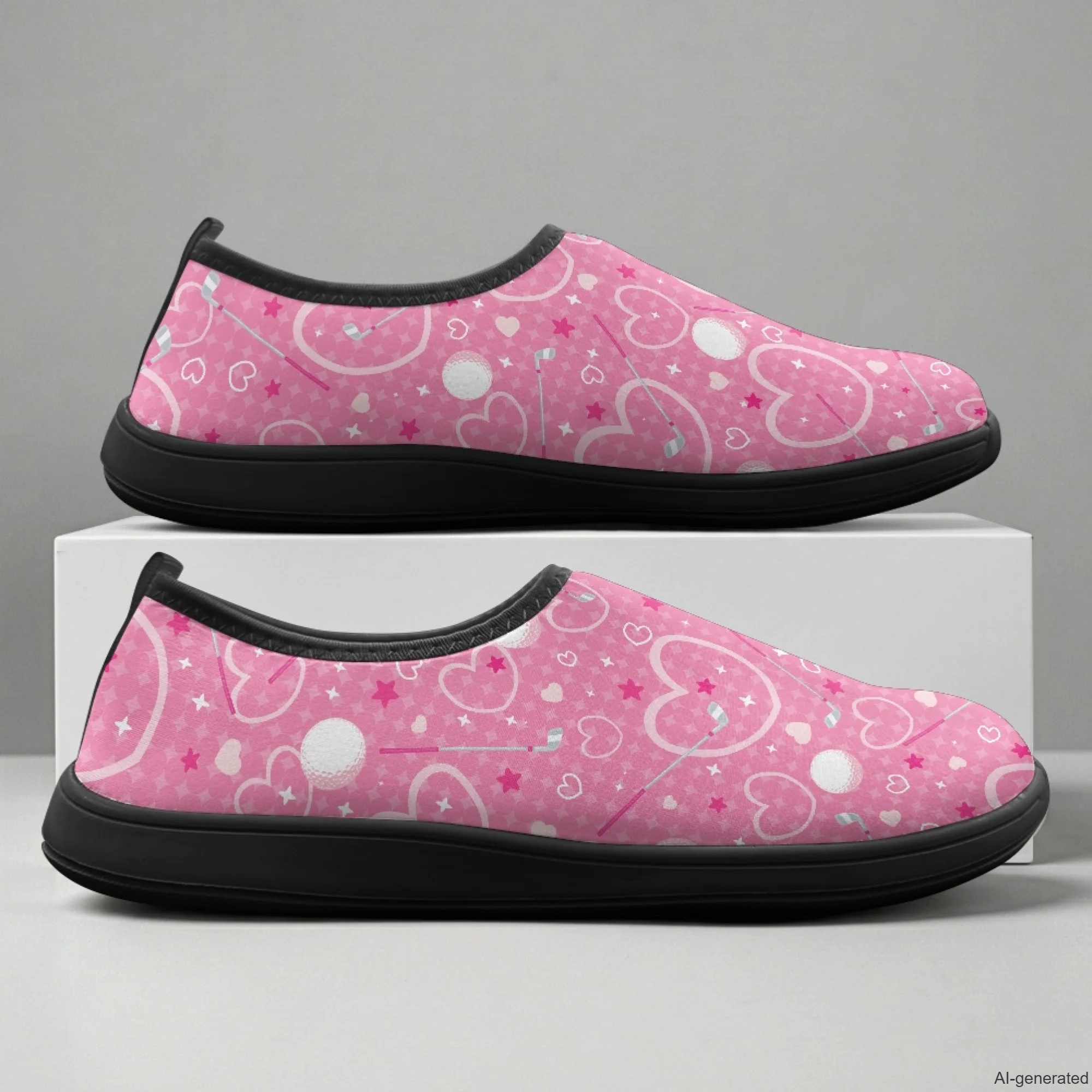 XIXIRIMIDO Running Shoes Slip-on Wide-toed Shoes Board Shoes Work Shoes Casual Shoe for Woman Male Nurse Shoes Heart Pattern