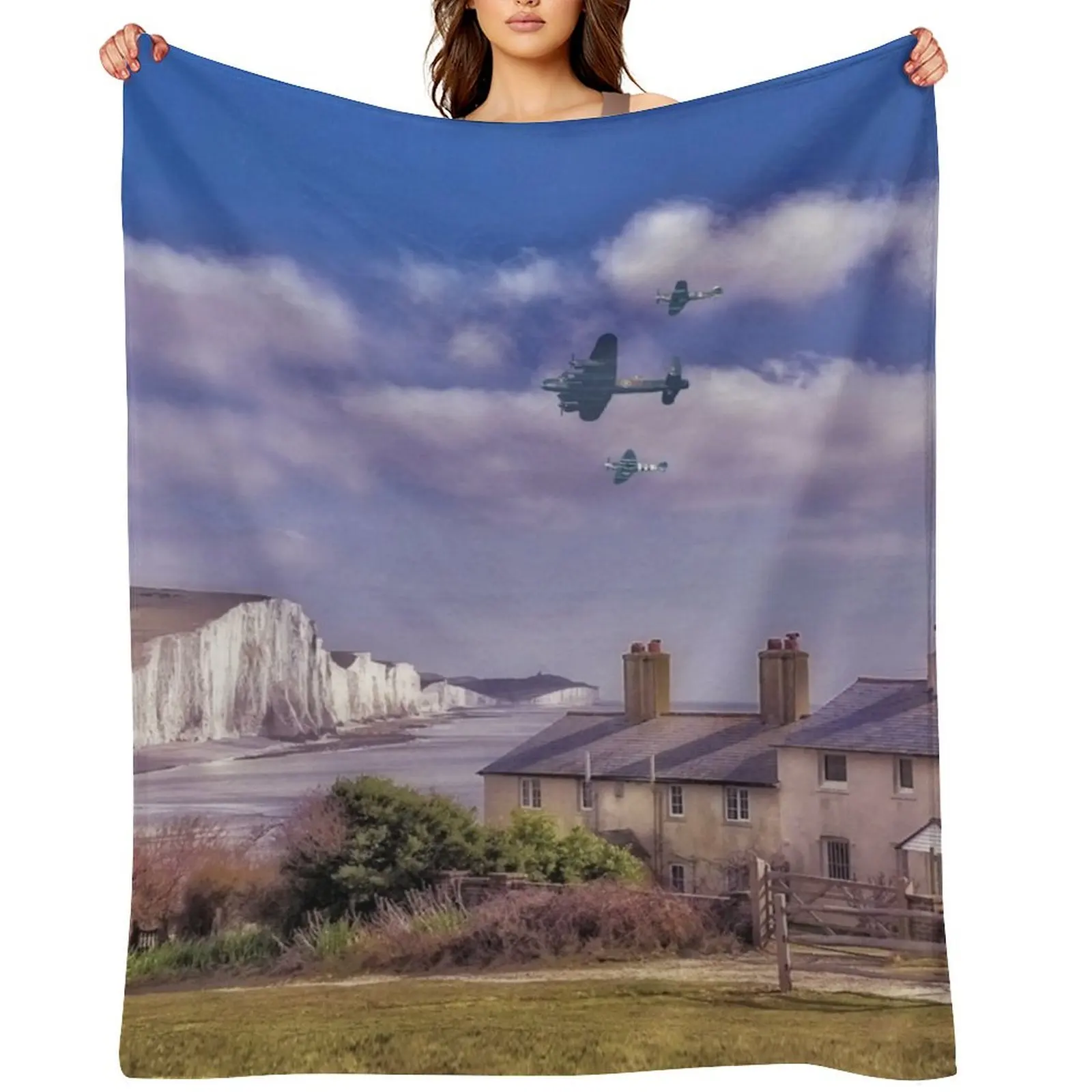 

Cuckmere Flyby Throw Blanket Decorative Beds blankets ands Hairy Soft Plaid Blankets