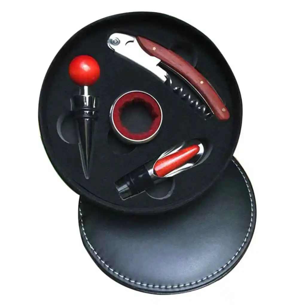 

4PCS Stainless Steel Red Wine Bottle Plug Cork Opener Wine Stopper Pourer Kit Set