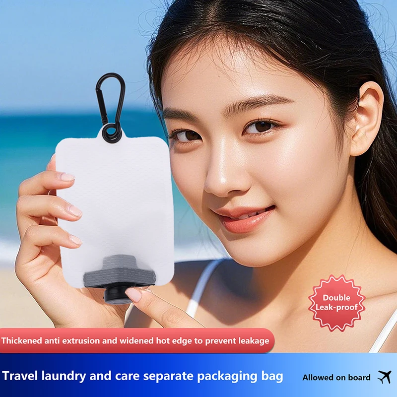 1 pz borsa da viaggio ricaricabile da spremere - custodia per cosmetici liquidi dispensazione di lozioni shampoo e balsamo borsa per articoli da toeletta