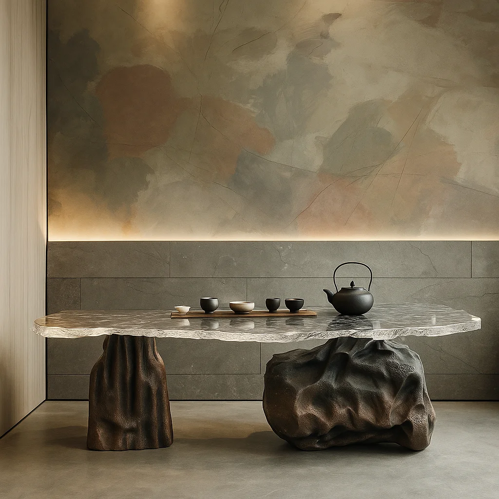 Customized transparent luxury furniture resin coffee table crafts living room, hotel, club, tea room