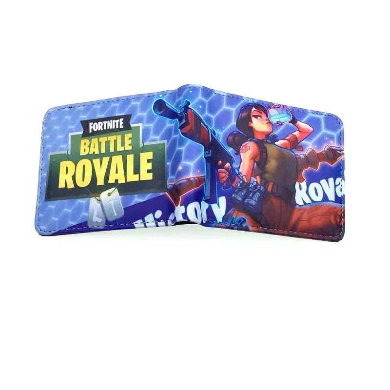 Fortnite PU Wallet High Quality Popular Leather Anime Wallet with Coin Pocket Card Holder Men\'s Women\'s Purse