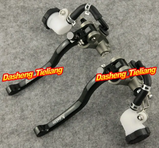 Universal Motorcycle Hand Brake Clutch Levers Master Cylinder Control Stainless Steel + Aluminum Alloy Kit