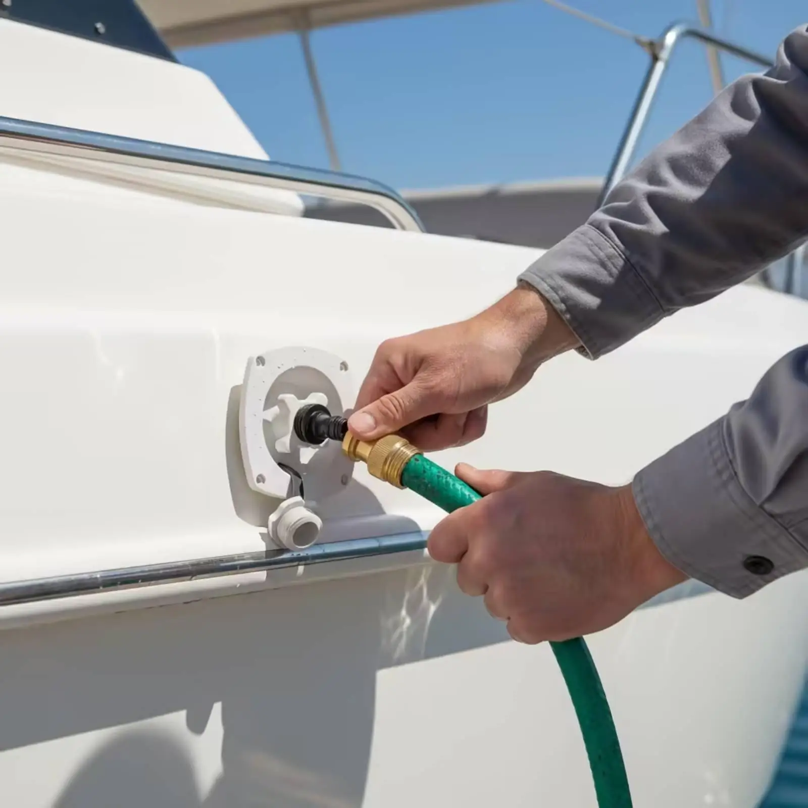 RV Water Inlet Fitting Wall-Mount Recreational Vehicle Water Fill Inlet Square for Boats