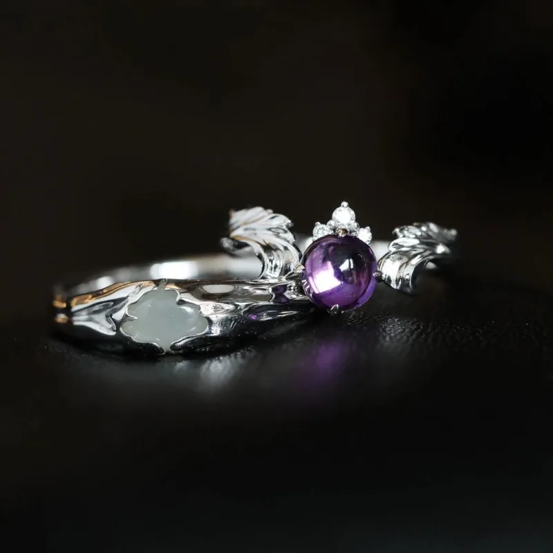 خاتم نسائي من الفضة المرصعة بالزركون بتصميم محايد قابل للتعديل وخفيف الوزن وفاخر وخاتم إصبع السبابة #4