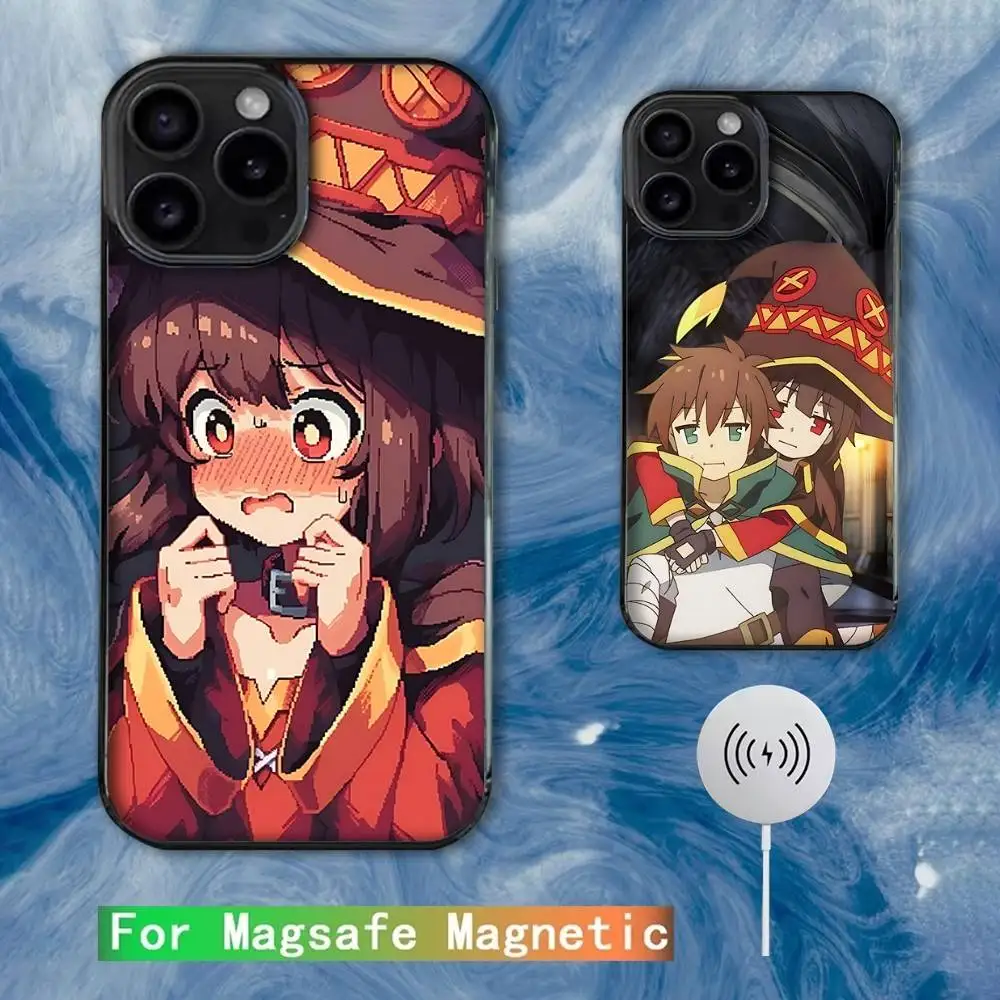 

M-Megumin K-KonoSuba Anime Phone Case For iPhone 17,16,15,14,13,12,11,Pro,Max,Plus,Mini,SE4,E Magnetic Magsafe Wireless Charging