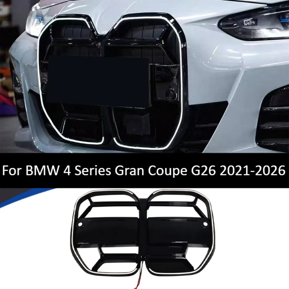 LED Front Grille For BMW 4 Series Gran Coupe G26 2021-2026 CS Style ABS Illuminated Grille Replacement Front Styling Accessories