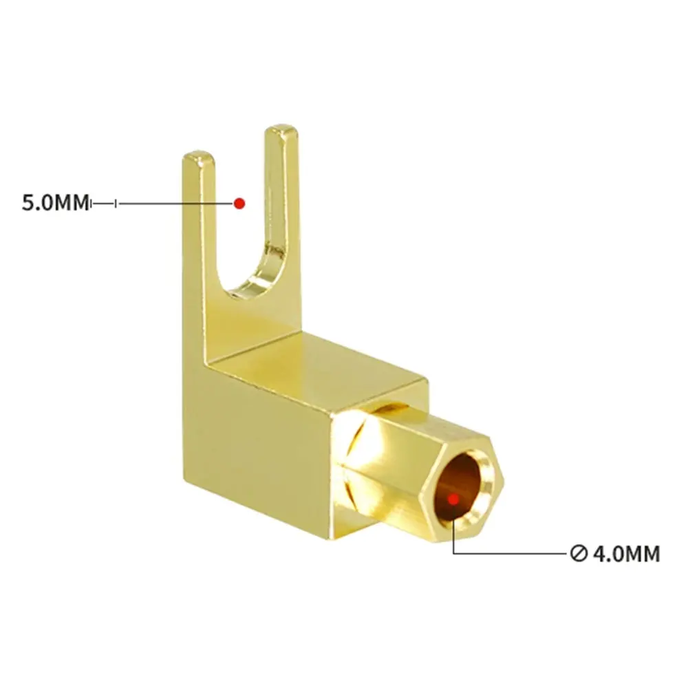 하이 퀄리티 금도금 스피커 포크 잭 커넥터 스페이드 플러그, 4mm U 바나나 플러그-스페이드 어댑터용, 5-10 개