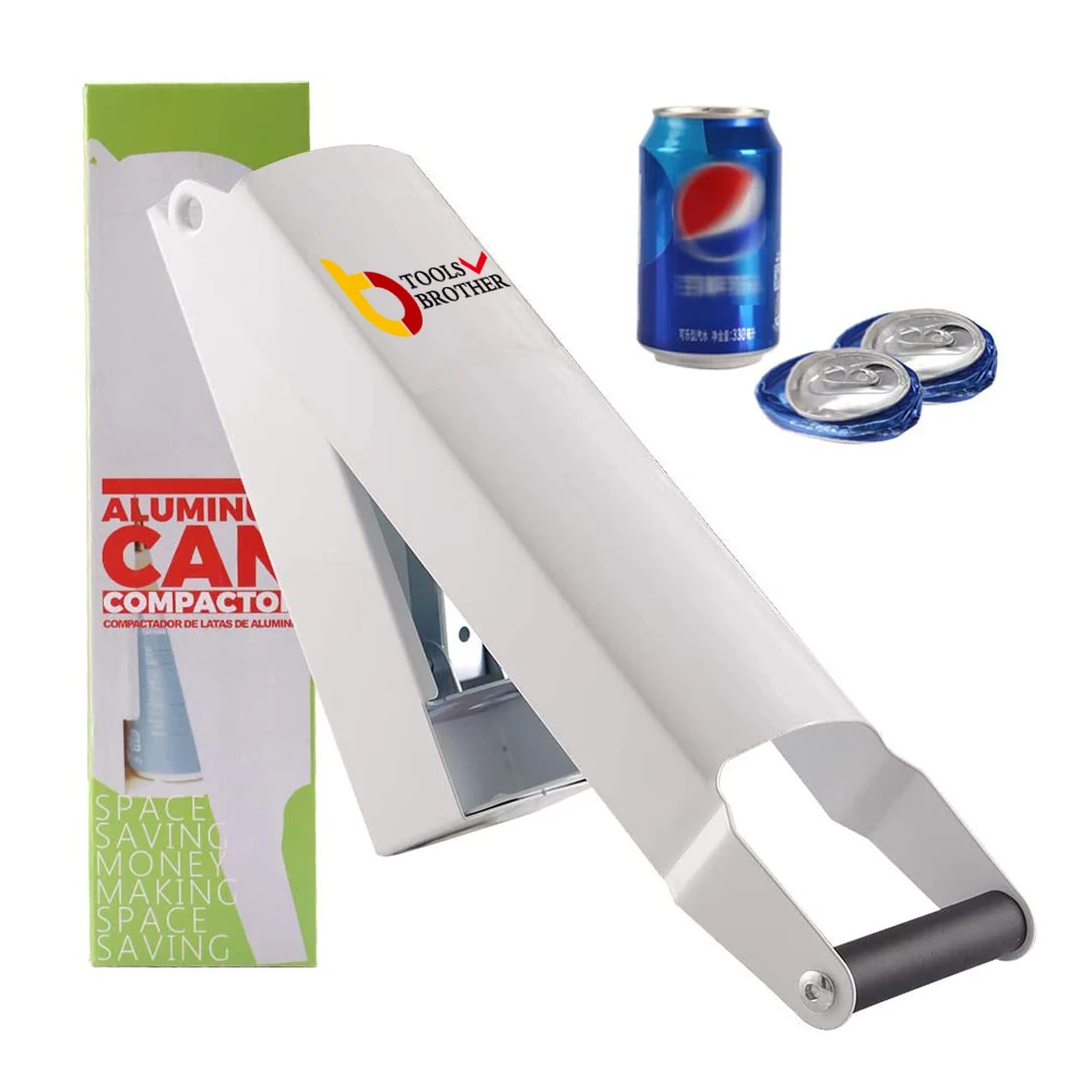 كسارة علب معدنية مثبتة على الحائط سعة 16 أونصة لإعادة تدوير علب البيرة الصودا المصنوعة من الألومنيوم