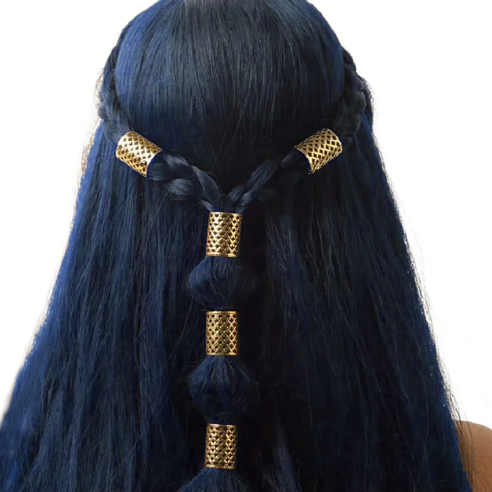 

5pcs Dread Locks Hollow Out Hair Ring Metal Cuff Clips Gold and Silver Dreadlocks Beads Hair Braiding Headwear Hair Braid Tubes