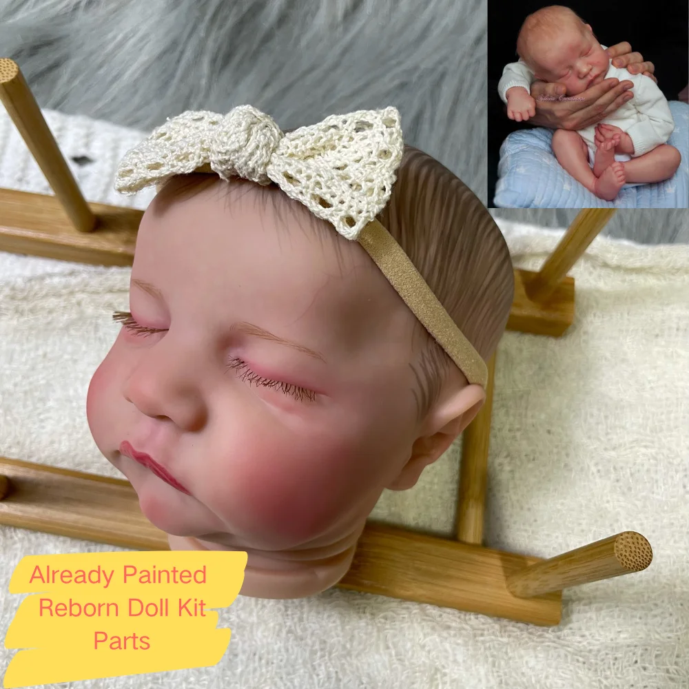 18Inch Already Painted Reborn Doll Kit Levi Sleeping 3D Painted Skin High Quality Unassembled Handmade Reborn Baby Doll Parts