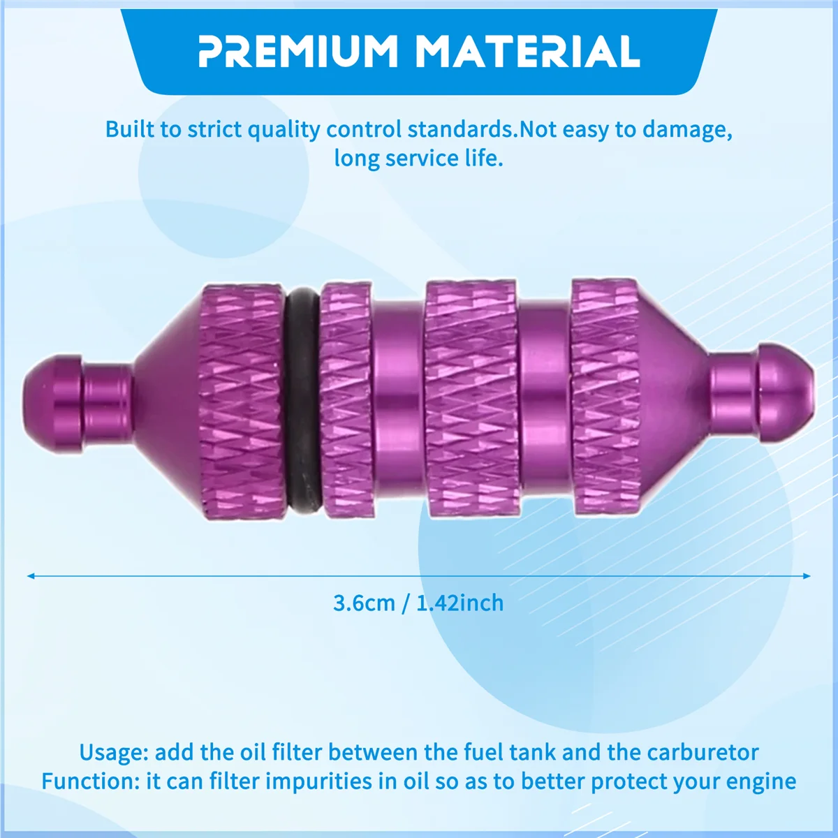 T71C 1/8 1/10 RC modelo peças sobressalentes de carro filtro de combustível Nitro para HSP 02156 94122 94188, roxo