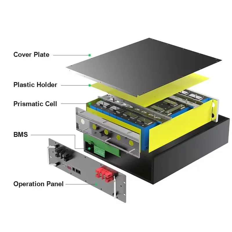 Modular Stackable Rack Design 48v 100Ah 200Ah LiFePO4 Battery Pack with AVR Voltage Protection Kit for Emergency Power System