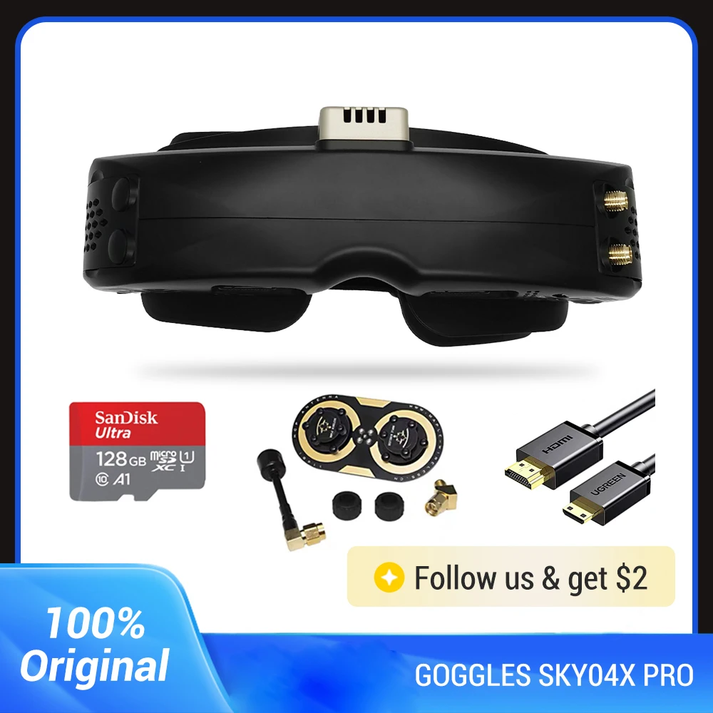 Skyzone SKY04X PRO FPV GOGGLES 1920x1080 OLED 5.8GHz Steadyview Receiver DVR Head Tracker for RC Airplane FPV Racing Drone