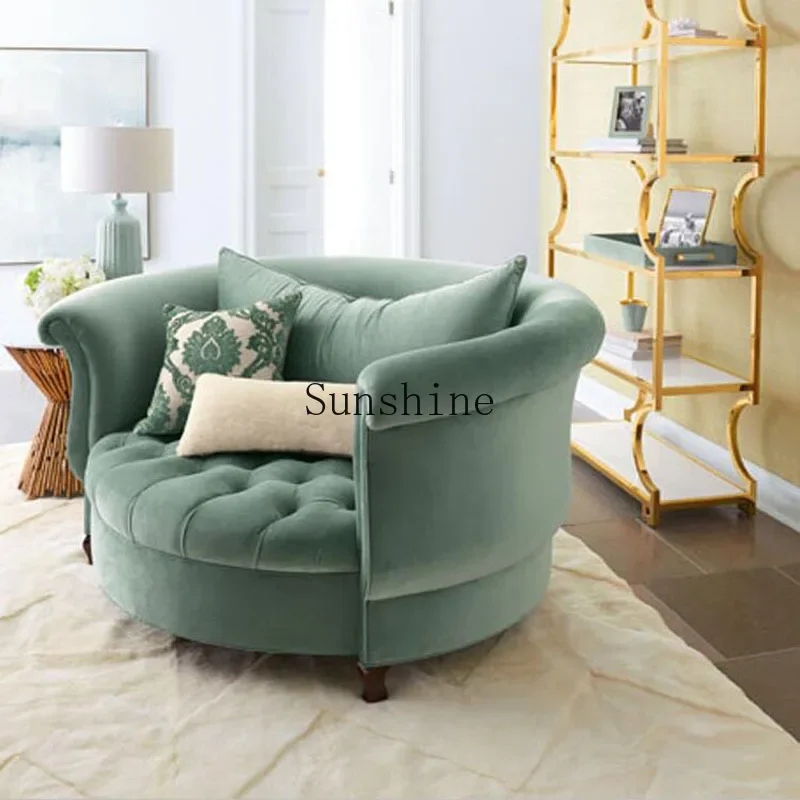 European American sofa country round neoclassical single fabric leisure tiger chair