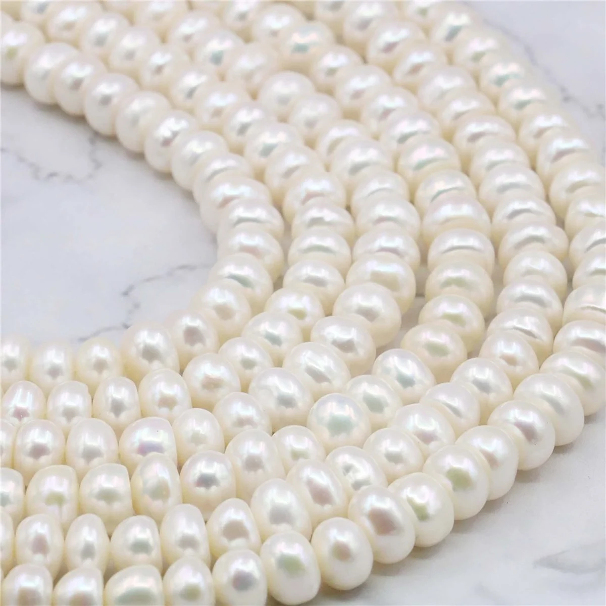 

6x8mm White Natural Freshwater Akoya Pearl Shell Pearls Loose Beads Jewelry Necklace for Women Natural Beads Jewelry Making