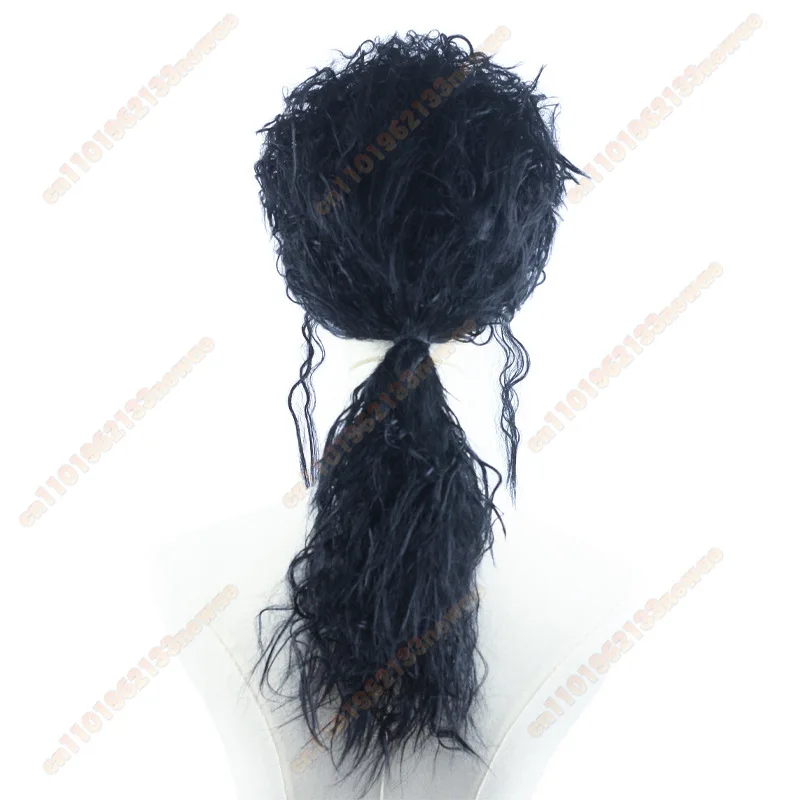 Michael Cosplay Black Wig MJ Adult Men Long Curly Hair Heat Resistant Synthetic Wig Masquerade Carnival Party Prop