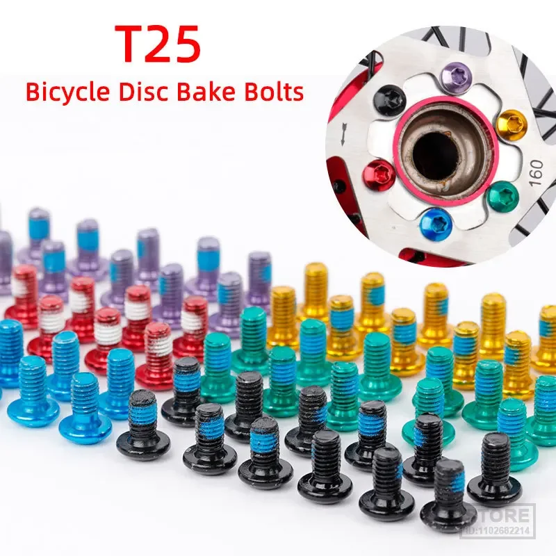 16PCS Bicycle Disc Bake Rotor Bolts M5x9mm Steel Screws T25 Torx MTB Road Disk Braking Plate Fastening Parts