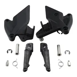 Motorcycle Matte Black Driver Footpegs Footrest Pegs Bracket For Kawasaki Z1000 ZR1000 2010-2021 2011 2012 2013 2014