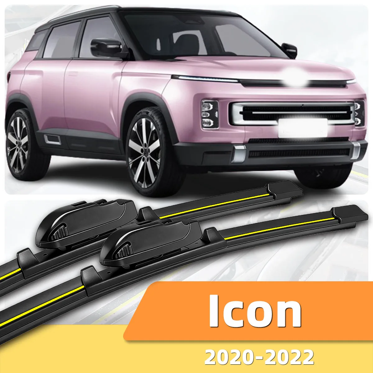 

2PCS Wiper Front Windshield Wiper Suitable For Geely Icon(2020-2022)Natural Rubber High-Definition Silent Durable Two-Way Wiper