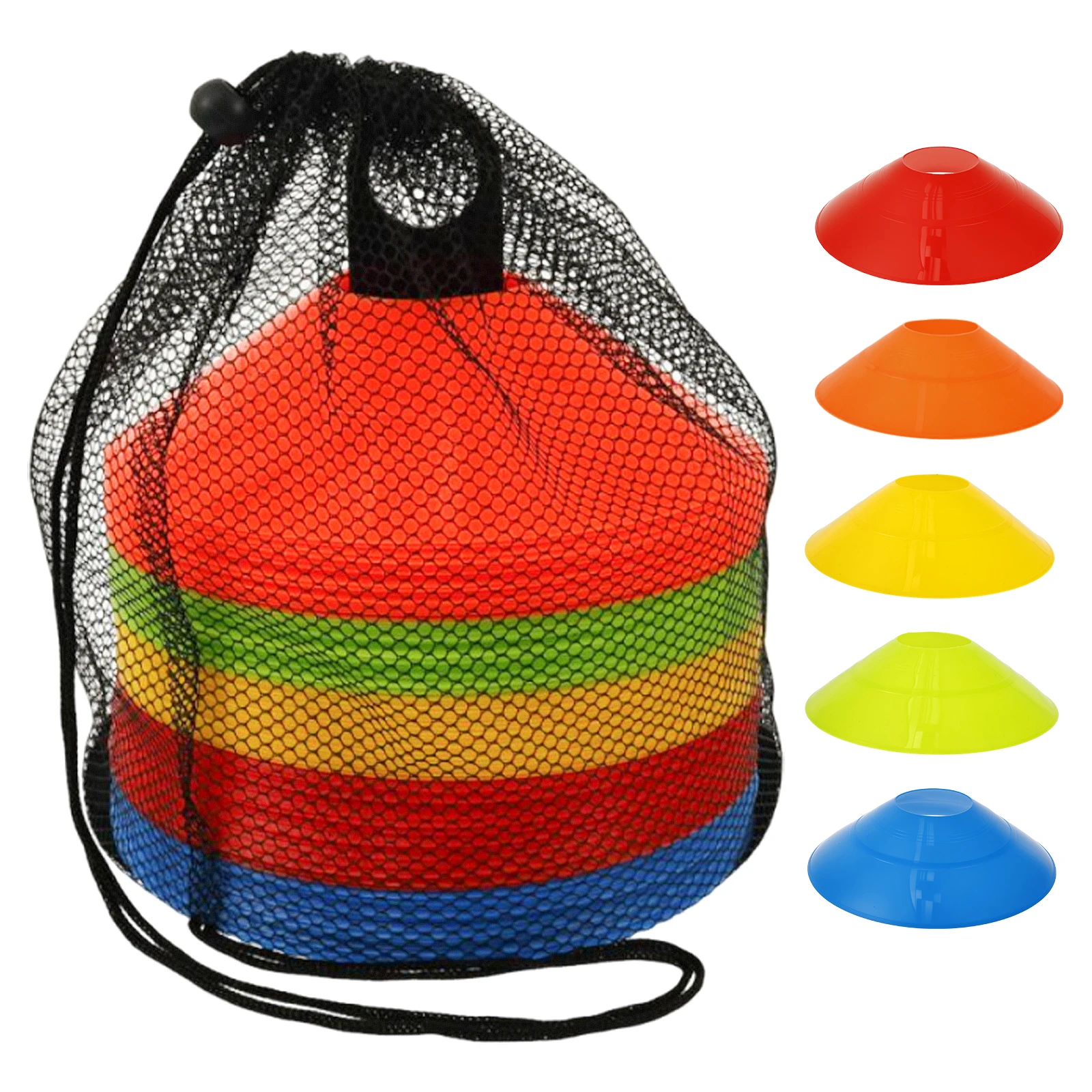 

100 шт. набор футбольных конусов футбольное тренировочное оборудование уличные конусы слалом тренировочные аксессуары для футбола, баскетбола