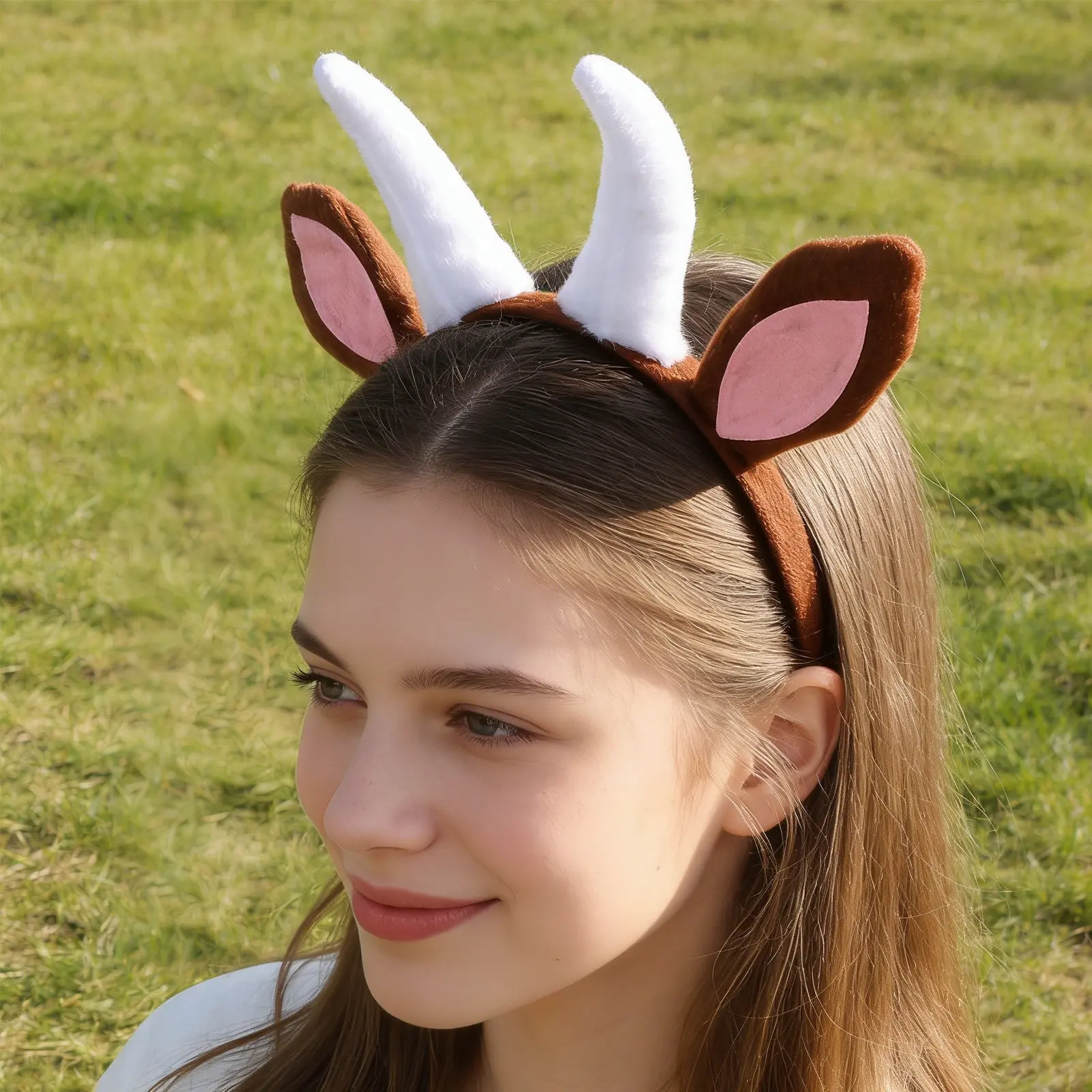2Pcs Animal Headband Cartoon Goat Horns Soft Comfortable Kids Party Headwear Cosplay Costume Accessory Festival Dress Up