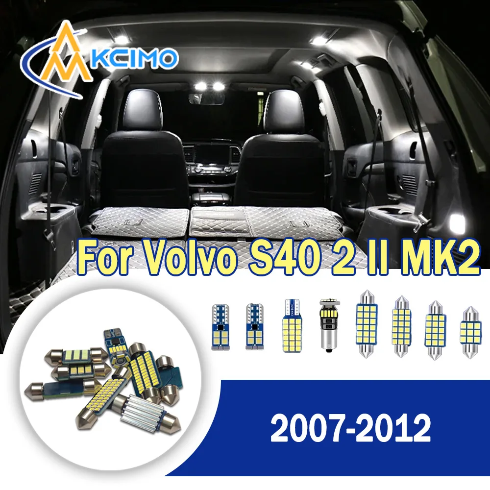 

LED Interior Door Dome Map Light Set CANBUS Error-Free Easy Install Durable For Volvo S40 2 II MK2 2007-2012 Auto Bulbs Kit