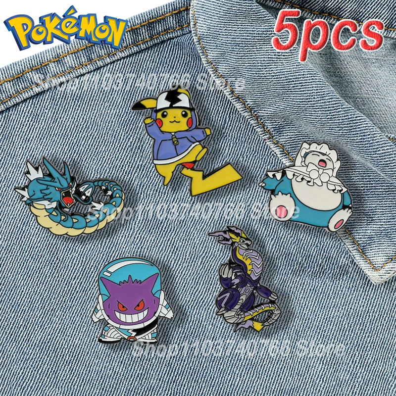 

Pokemon Pikachu Enamel Pins Anime Game Gengar Gyarados Metal Brooch Cartoon Cute Backpack Pin Accessories for Women Jewelry Gift