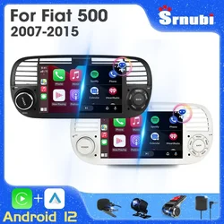 Srnubi Android 12 Radio de coche para FIAT 500 2007 - 2015 inalámbrico Carplay con cable Auto reproductor Multimedia estéreo Auto unidad principal de 7 pulgadas