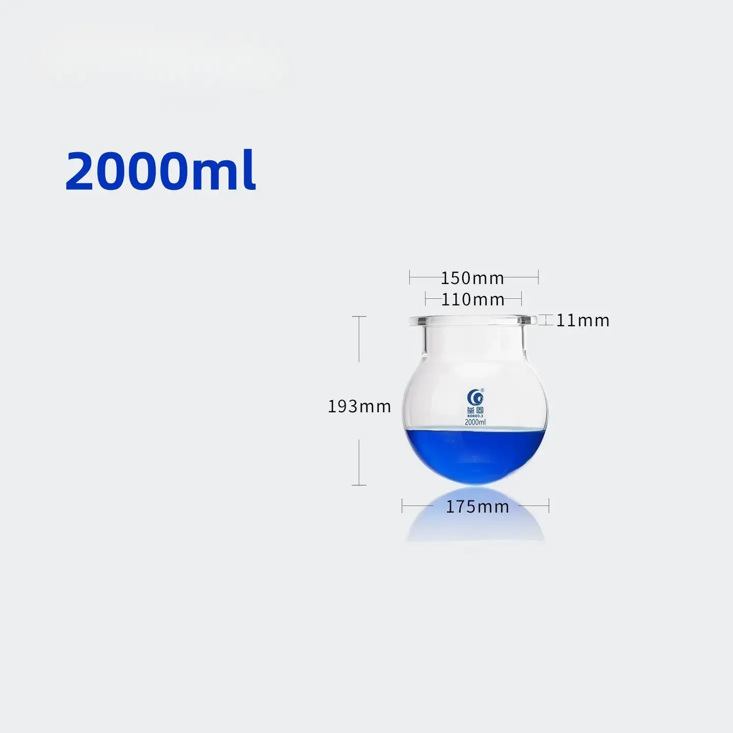 1000ml/2000ml/3000ml Round Bottom Medical Grade Boro. Glass 3-Neck Glass Reactor, Reactor for Laboratory Glassware