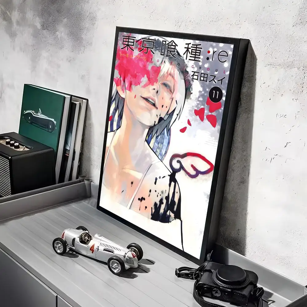 T-Tokyo Ghoul Anime-Poster-Aufkleber, HD-Gemälde, selbstklebende Kunst für Schlafzimmer, Wohnzimmer, Heimdekoration, moderne Wandaufkleber, Geschenk – Detail 7