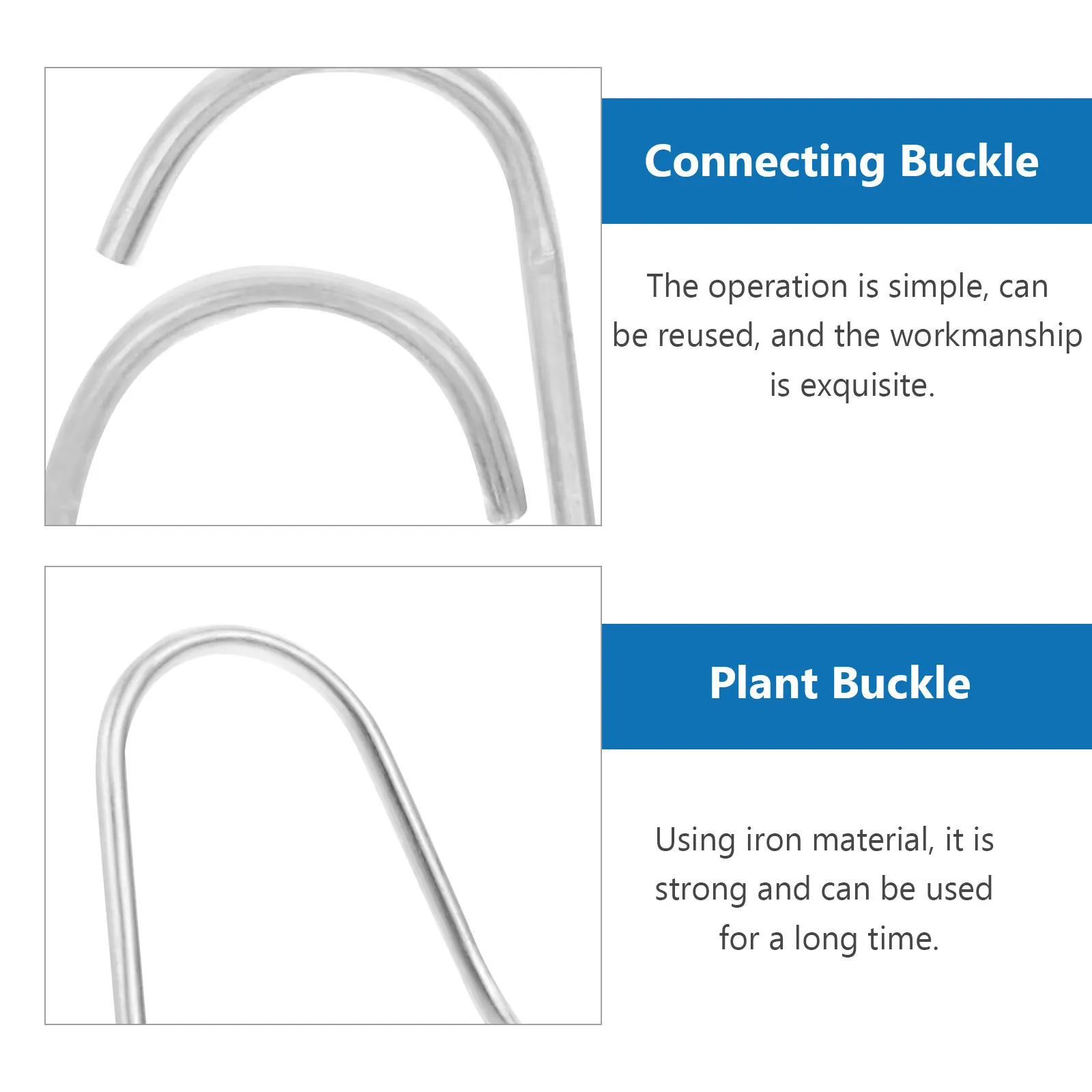 25Pcs Smooth Surface Iron Spring Clasp for Garden Plant Climbing Structures Steel Pipe Connecting Buckle Fixing Fittings