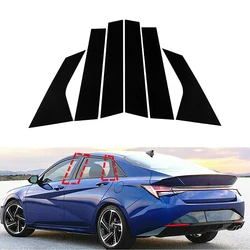 6Pcs Car Pillar Posts Window Molding Cover Trims BC Column Sticker for Hyundai Elantra 2021-2023 Accessories Exterior Parts