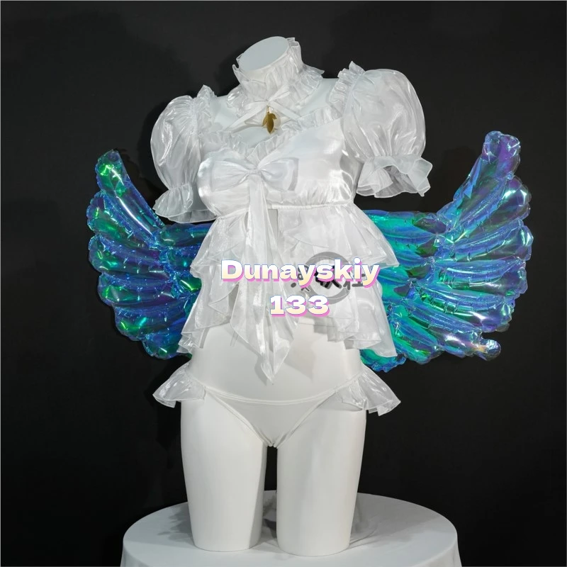 مثير المرأة نايكي دوروثي النصر آلهة تأثيري ملابس السباحة أنيمي شخصية الأبيض ملابس السباحة شو شعر مستعار الصيف كرنفال الزي